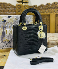 Lady Dior MM Snake Handbag