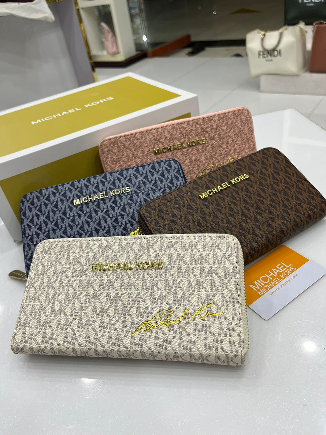 Michael Kors Signature Leather Crafted Wallet