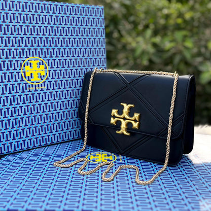 Tory Burch Leather Cross Crafted Crossbody