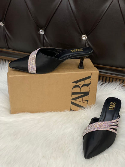 Zara Rhinestone Pumpy Heel