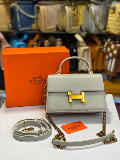 Hermes Signature Top Handle Formal Bag With Strap