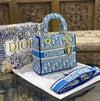 Dior Lady Lite Pale Toile De Jouy Embroidery
