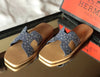 Hermes Denim Studded Sandals