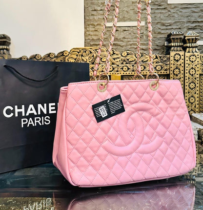 Channel Quilted Tote Bag