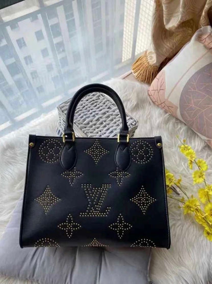 Louis Vuitton On the Go Black Studded Tote