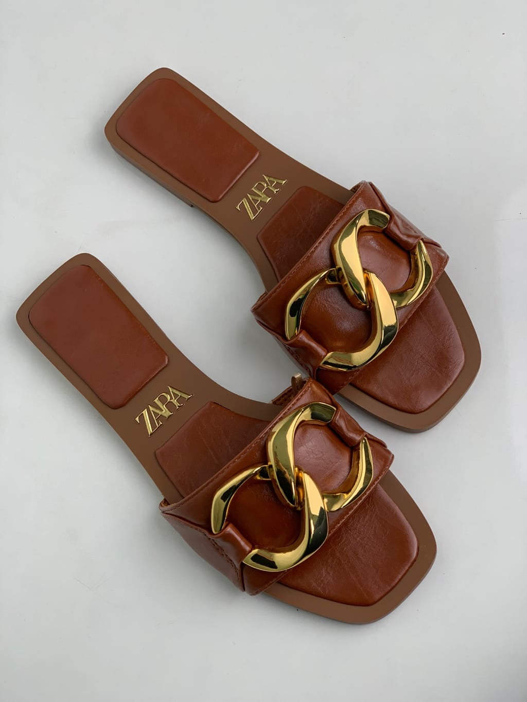 Zara Chain Leather Sandals