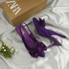 Zara Suede Bow Heels