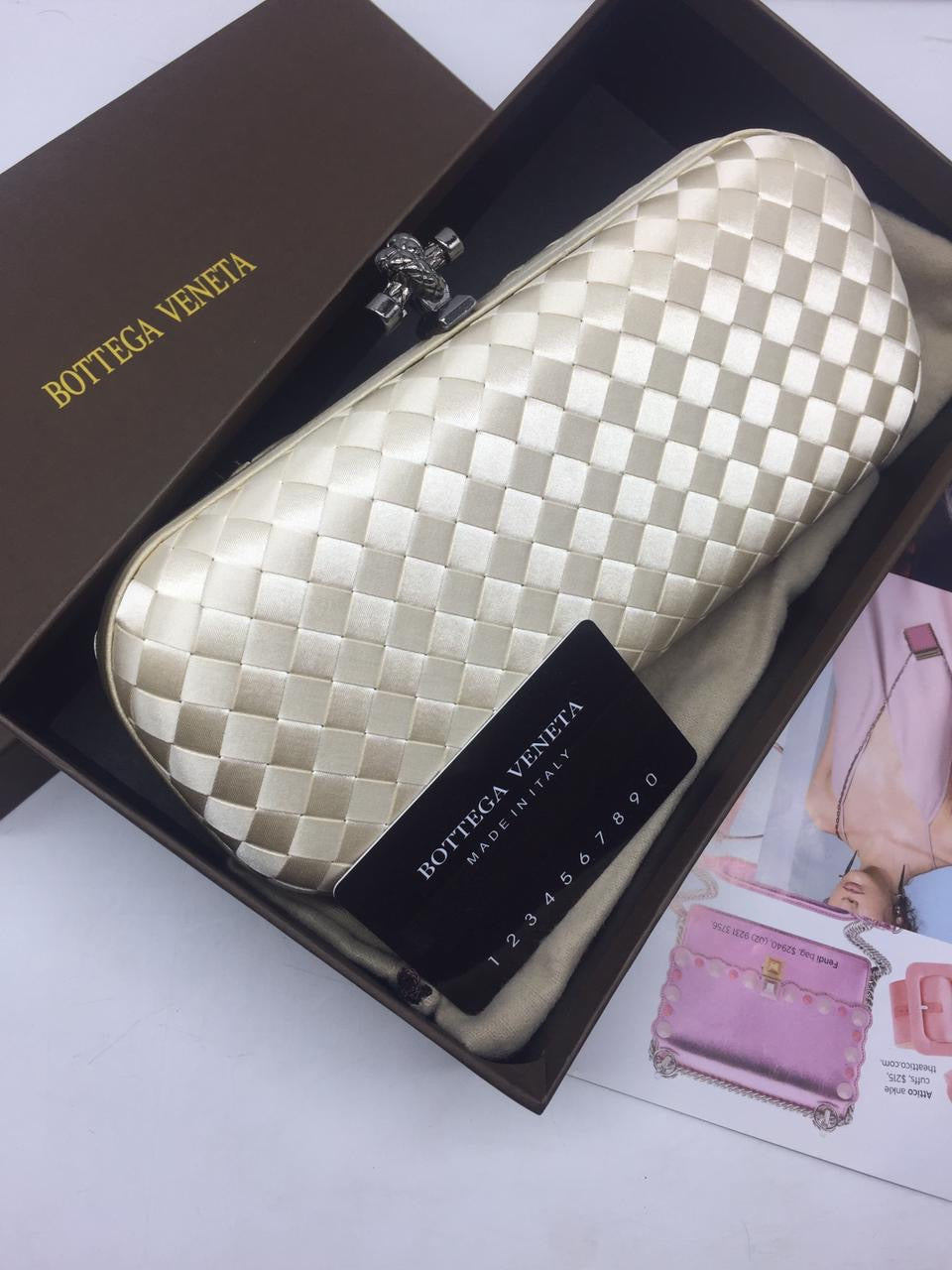 Bottega Veneta Satin Large Clutch