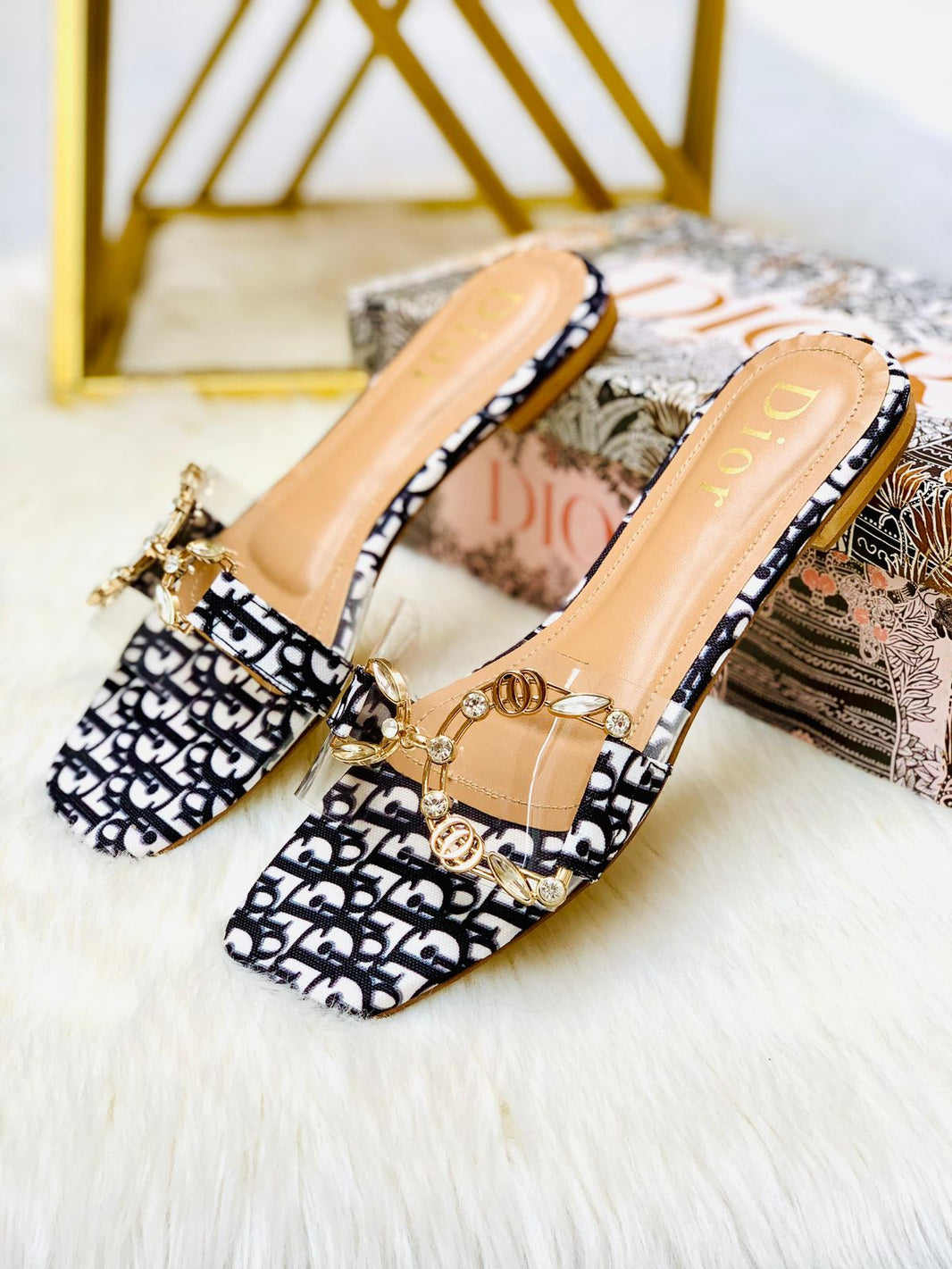 Dior D Buckle Slippers