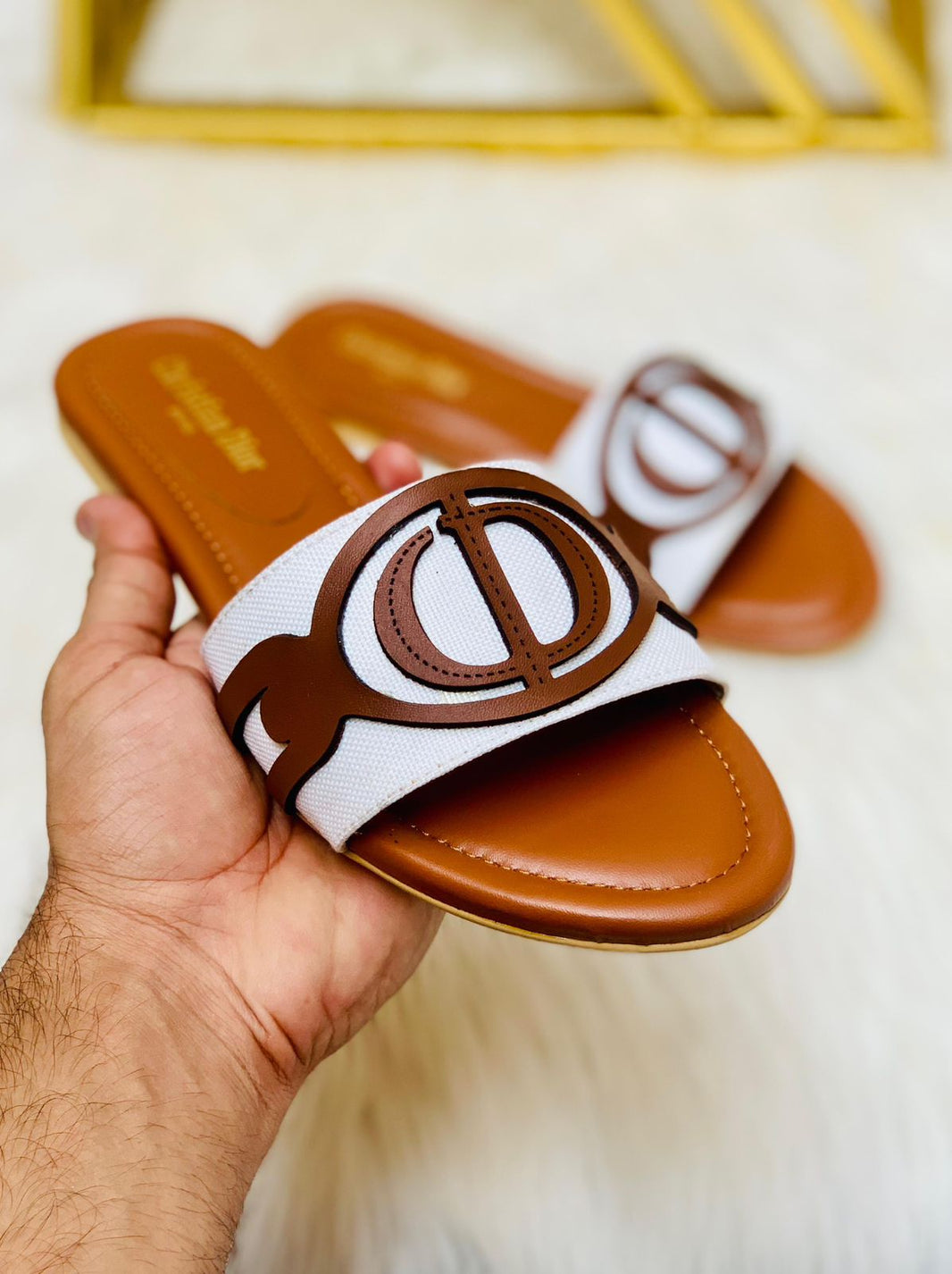 Christian D Buckle Slippers