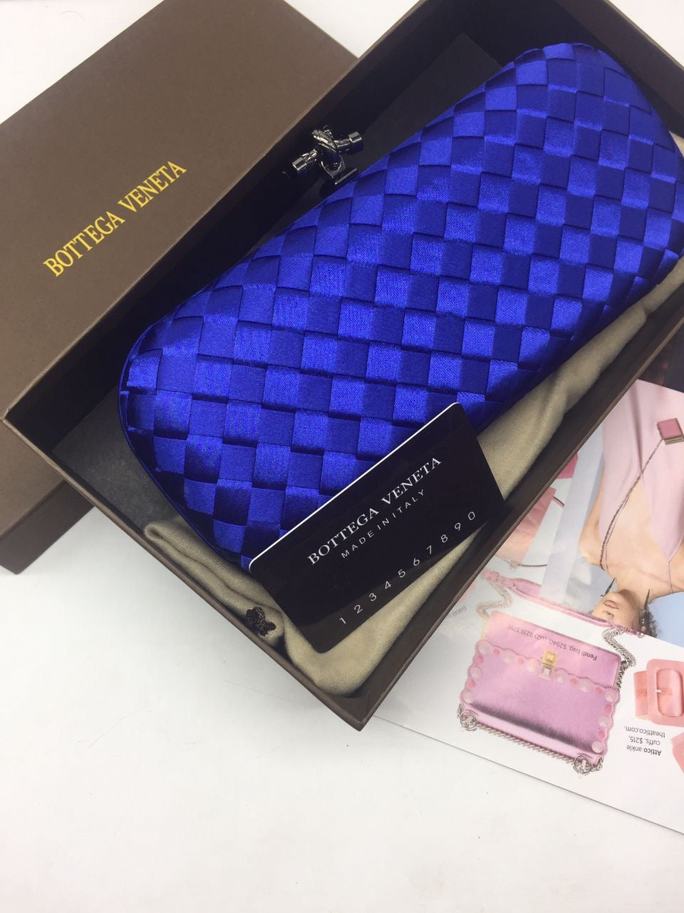 Bottega Veneta Satin Large Clutch