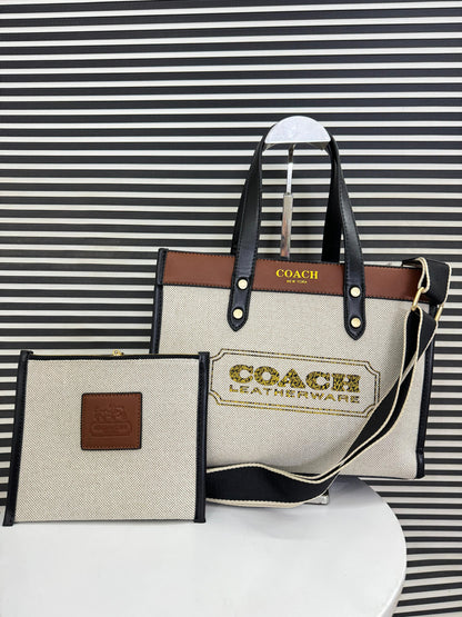 Coach Field Tote Bag w Pouch