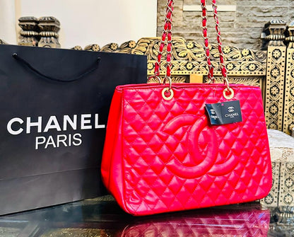 Channel Quilted Tote Bag