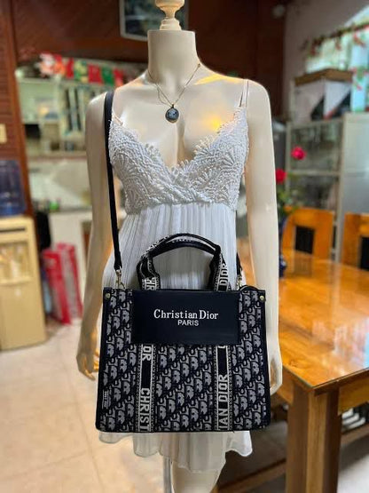 Christian Dior Canvas Top Handle Tote