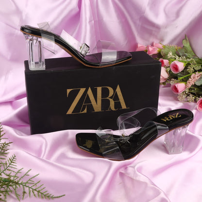 Zara Transparent Block heels