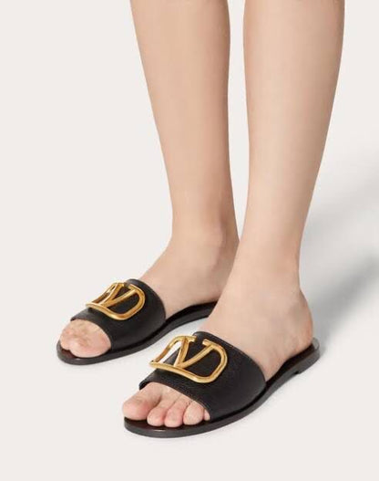 Valentino Patent Black Sandals