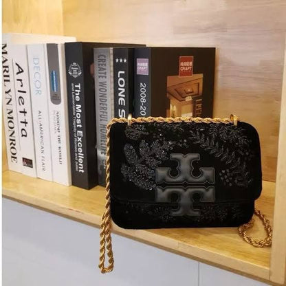 Tas Tb Eleanor Velvet Shoulder Bags