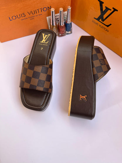 Louis Vuitton Cowhide Leather Wedges