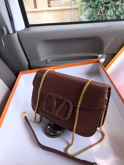Valentino 'V' Diamontee Embossed Crossbody