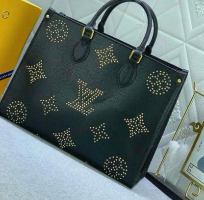 Louis Vuitton On the Go Black Studded Tote