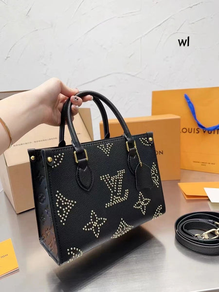 Louis Vuitton On the Go Black Studded Tote