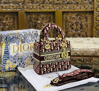 Dior Lady Lite Pale Toile De Jouy Embroidery