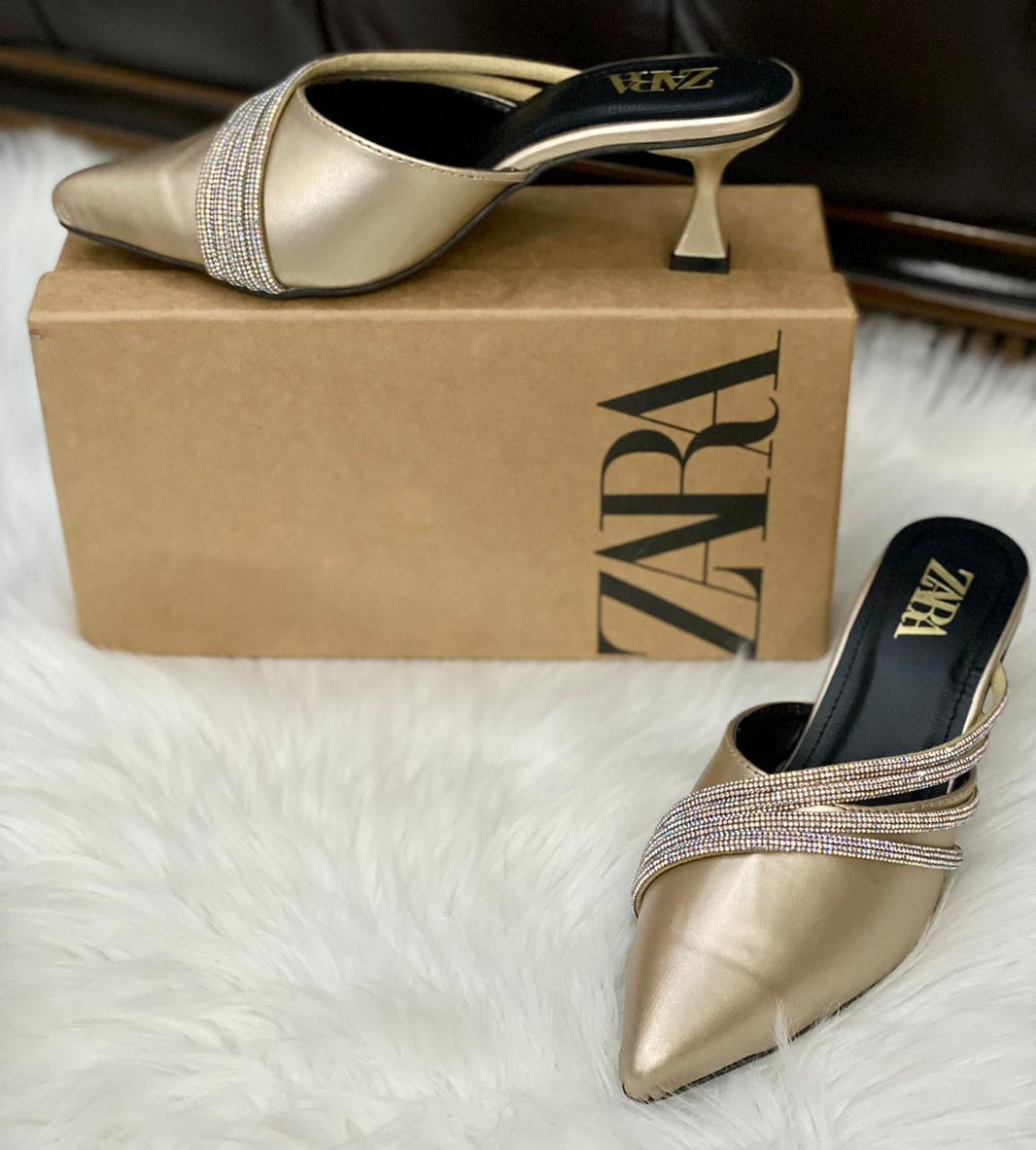 Zara Rhinestone Pumpy Heel