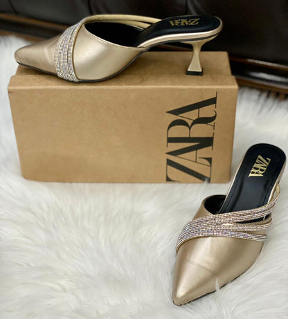 Zara Rhinestone Pumpy Heel