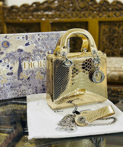 Christian Dior Patent Lady Dior Snake