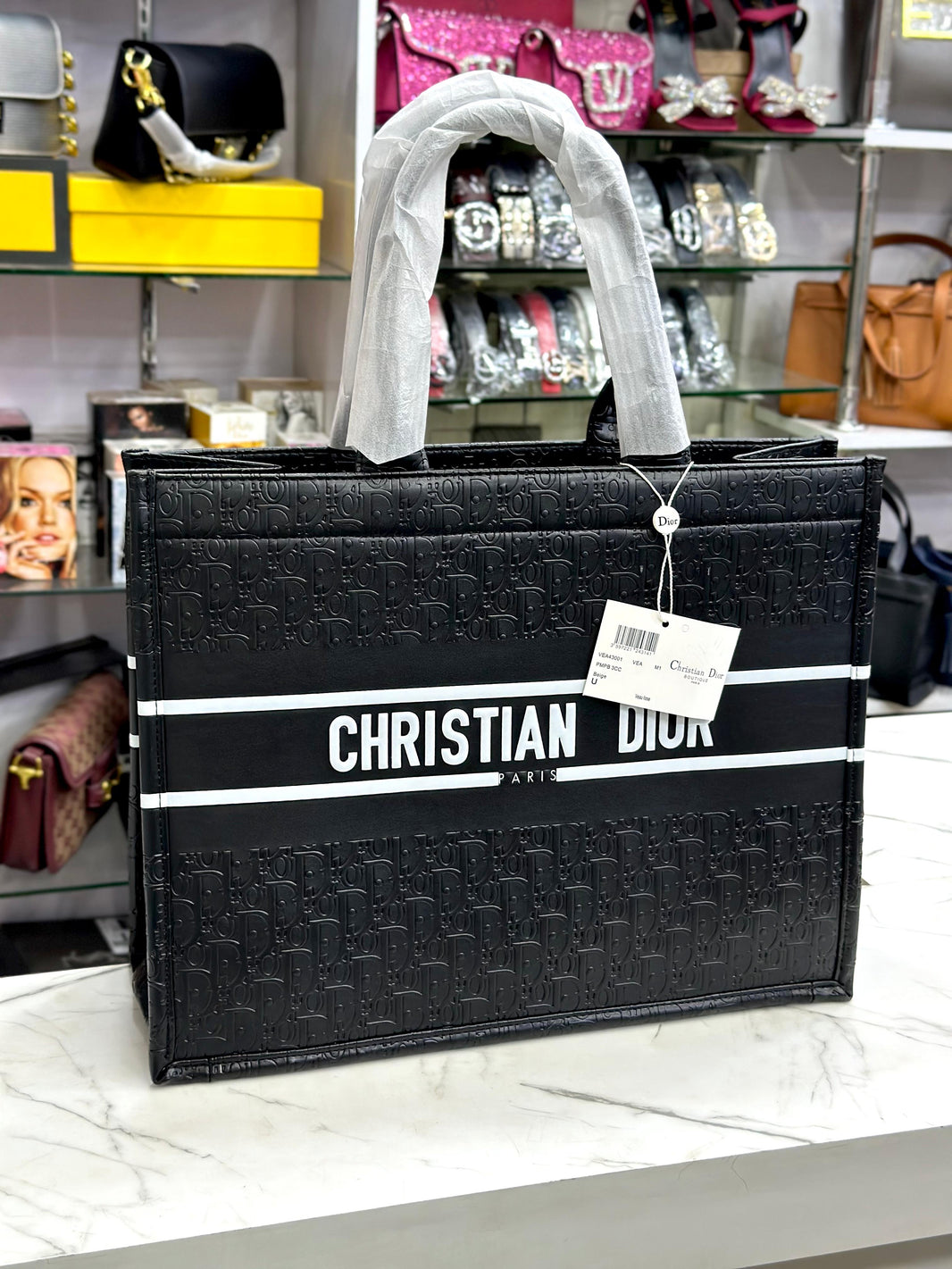 Christian Dior Leather Tote Bag