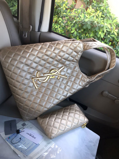 Saint Laurent Large Quilted Tote Bag