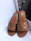 Tory Burch Leather Logo Crafted Sandals