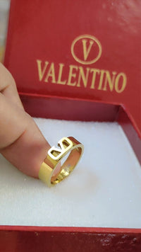 Valentino Plated Signature Ring
