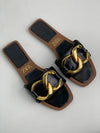 Zara Chain Leather Sandals