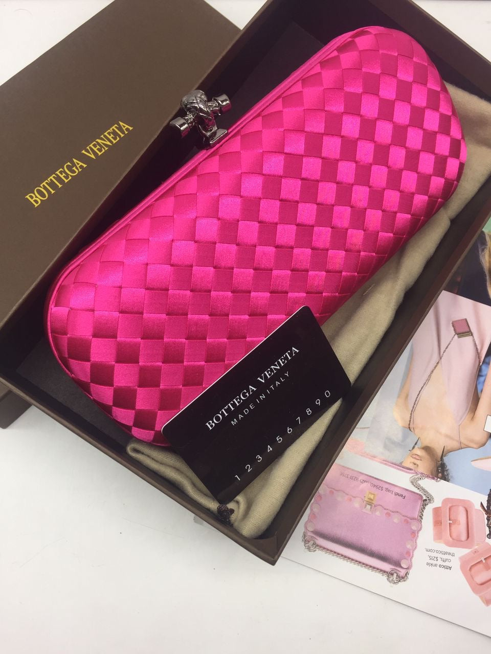 Bottega Veneta Satin Large Clutch