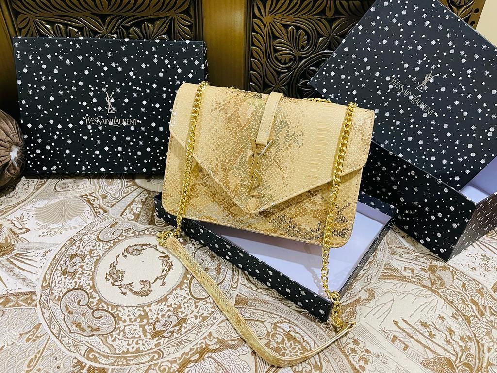 Saint Laurent Shimmer Crocodile Shoulder Bag