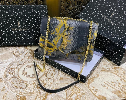 Saint Laurent Shimmer Crocodile Shoulder Bag