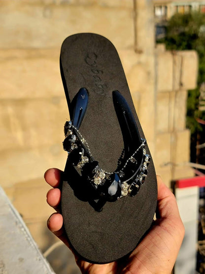 Sia Stone Embelished Flip flops