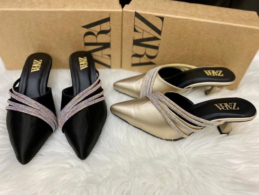 Zara Rhinestone Pumpy Heel