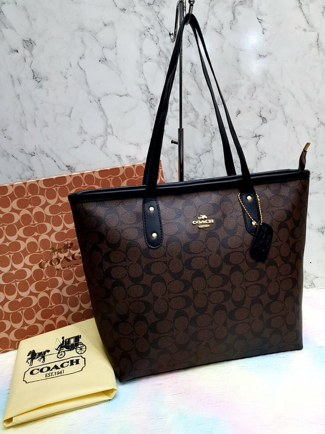 Coach Zip Top Tote Bag In Signature Canvas