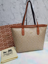 Coach Zip Top Tote Bag In Signature Canvas