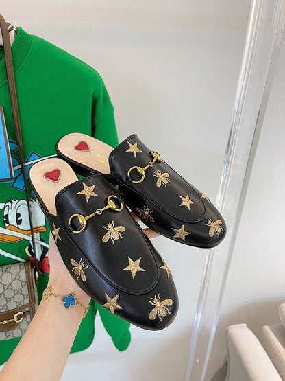Gucci Embroidery Mules