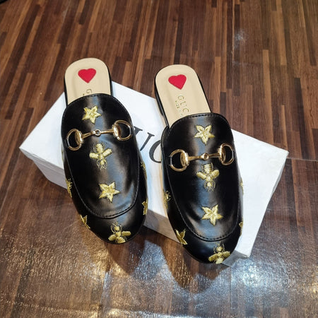 Gucci Embroidery Mules