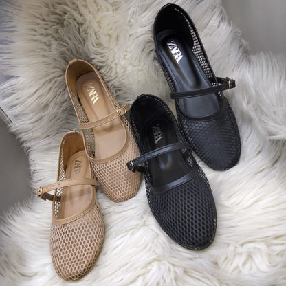 Zara Lace Mesh Pumps