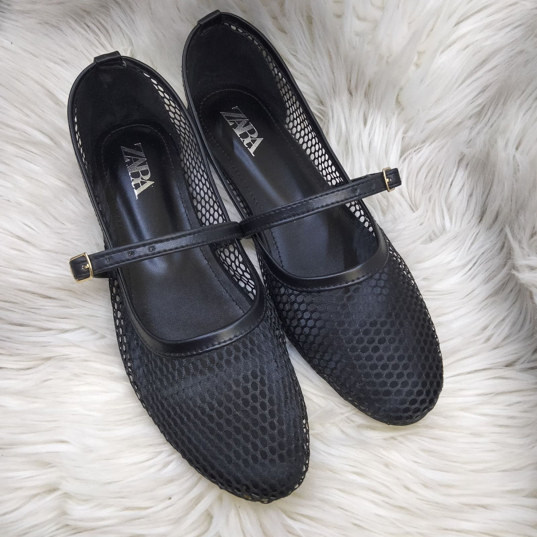 Zara Lace Mesh Pumps