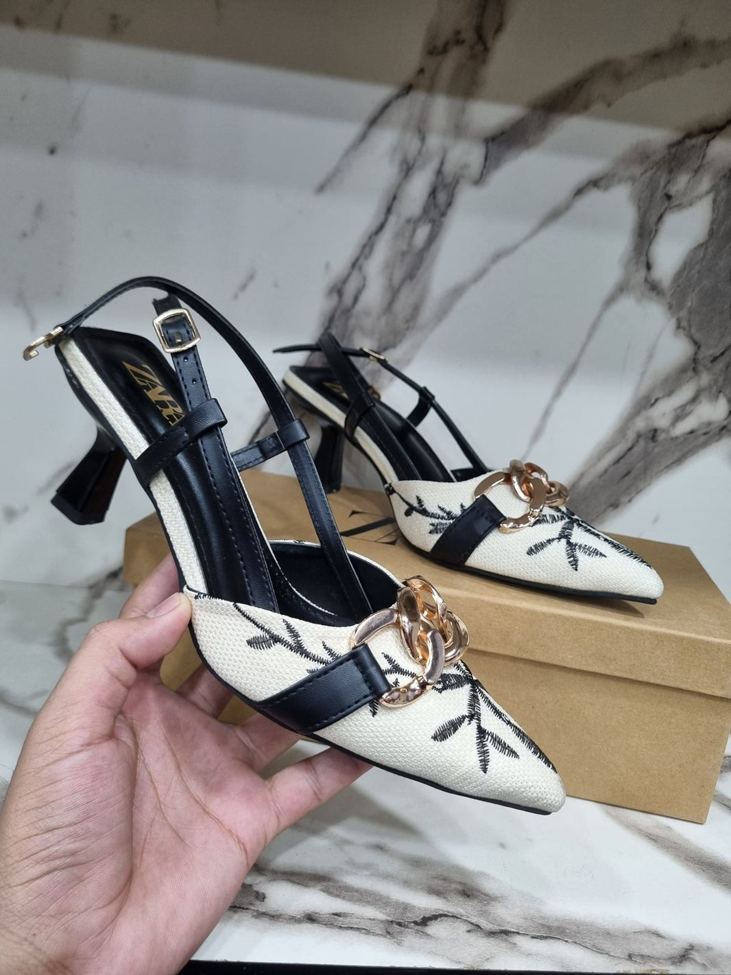 Zara Petal Decor Heels