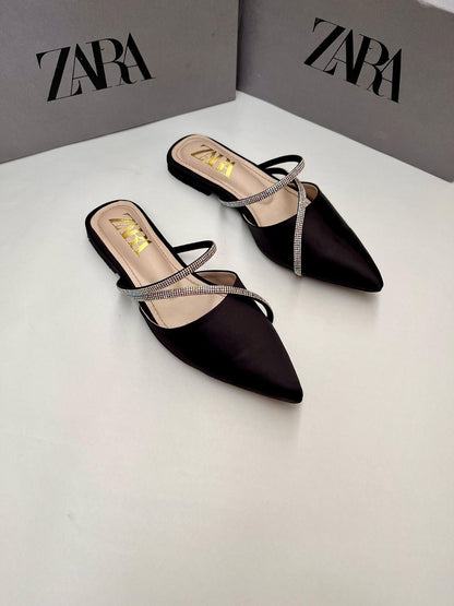 Zara Rhinestone Strap Mule