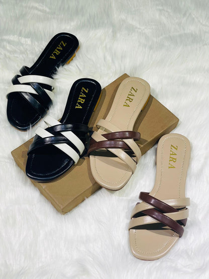 Zara Stripe Slides
