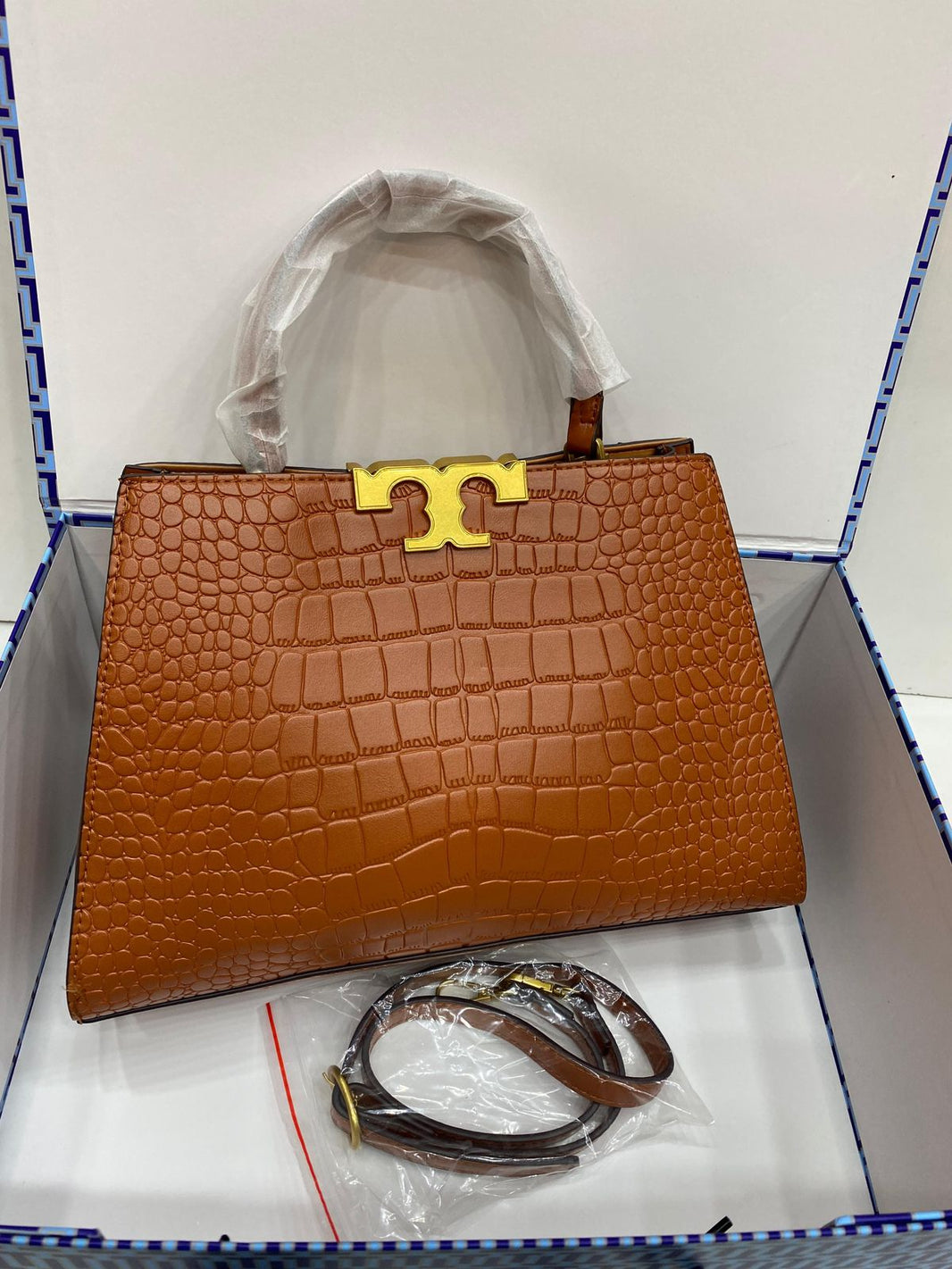 Tory Crocodile Alma Tote