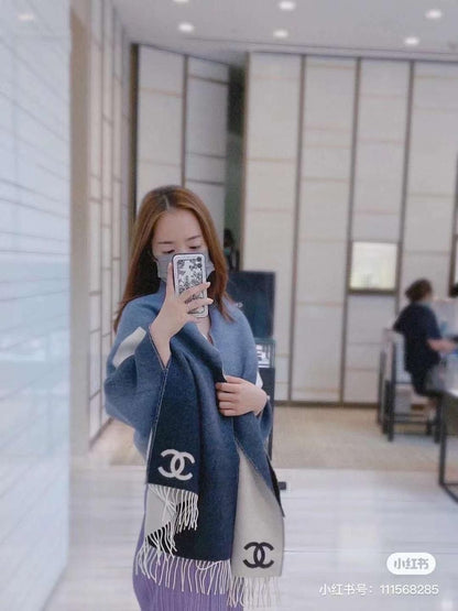 Chanel Woolen Shawls Reverse able
